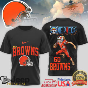 Cleveland Browns x One Piece Luffy Anime Football T Shirt Cleveland Browns x One Piece Luffy Anime Football T Shirt