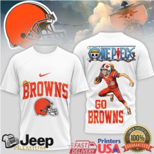 Cleveland Browns x One Piece Luffy Anime Football T Shirt