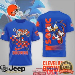 Cleveland Browns x Sonic the Hedgehog Fun NFL Mashup T Shirt