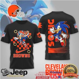 Cleveland Browns x Sonic the Hedgehog Fun NFL Mashup T Shirt