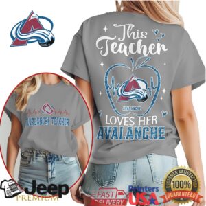 Colorado Avalanche This Teacher Loves Her Avalanche Hockey Apple T Shirt