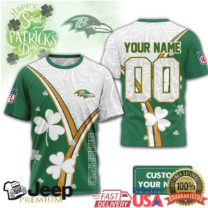 Custom Baltimore Ravens Saint Patrick's Day Shamrock Lucky Charm Graphic T shirt