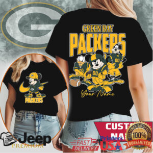 Custom Green Bay Packers Mickey Mouse Disney NFL Football Shirt