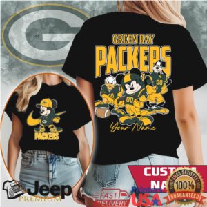 Custom Green Bay Packers Mickey Mouse Disney NFL Football Shirt