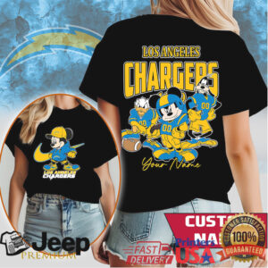 Custom Los Angeles Chargers Disney Mickey Mouse NFL T Shirt