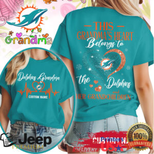 Custom Miami Dolphins Grandma Heart T Shirt This Grandma’s Heart Belongs To Custom Miami Dolphins Grandma Heart T Shirt This Grandma’s Heart Belongs To
