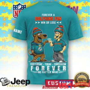 Custom Miami Dolphins Scooby Doo & Shaggy NFL Fan Teal T Shirt Custom Miami Dolphins Scooby Doo & Shaggy NFL Fan Teal T Shirt
