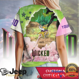 Custom Minnesota Vikings x Wicked Elphaba & Glinda Fantasy T Shirt