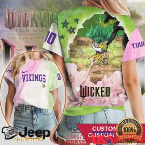 Custom Minnesota Vikings x Wicked Elphaba & Glinda Fantasy T Shirt
