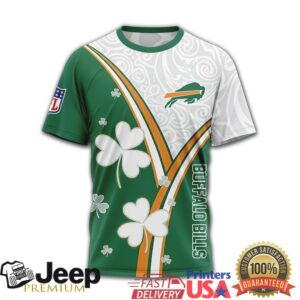 Custom Name Buffalo Bills St. Patrick's Day Shamrock NFL Jersey T Shirt