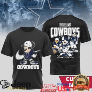 Custom Name Dallas Cowboys Mickey Mouse and Friends Football T Shirt Custom Name Dallas Cowboys Mickey Mouse and Friends Football T Shirt