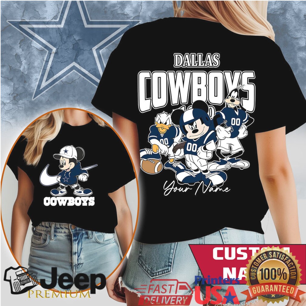 Custom Name Dallas Cowboys Mickey Mouse and Friends Football T Shirt Custom Name Dallas Cowboys Mickey Mouse and Friends Football T Shirt