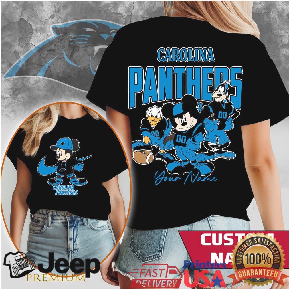 Custom Name Disney Mickey Mouse Carolina Panthers NFL Fan Shirt Custom Name Disney Mickey Mouse Carolina Panthers NFL Fan Shirt