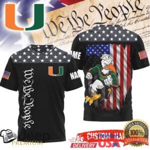 Custom Name Miami Hurricanes Sebastian the Ibis We The People USA T Shirt