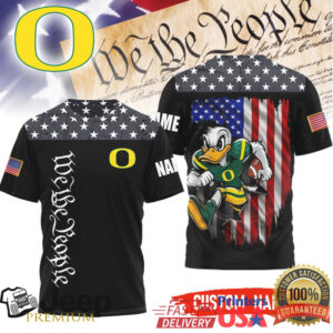 Custom Name Oregon Ducks Puddles Mascot We The People Patriotic T Shirt