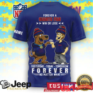 Custom New York Giants Scooby Doo Forever Fan Loyal T Shirt Custom New York Giants Scooby Doo Forever Fan Loyal T Shirt