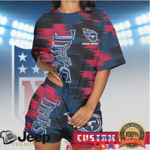 Custom Tennessee Titans Navy & Red Abstract Pattern Athletic Suit Custom Tennessee Titans Navy & Red Abstract Pattern Athletic Suit