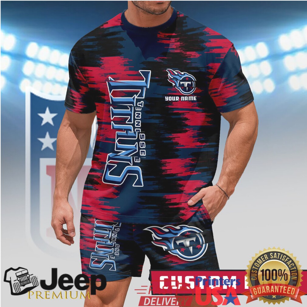 Custom Tennessee Titans Navy & Red Abstract Pattern Athletic Suit Custom Tennessee Titans Navy & Red Abstract Pattern Athletic Suit