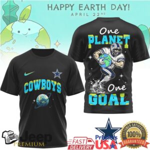 Dallas Cowboys Earth Day T Shirt One Planet One Goal Football T shirt