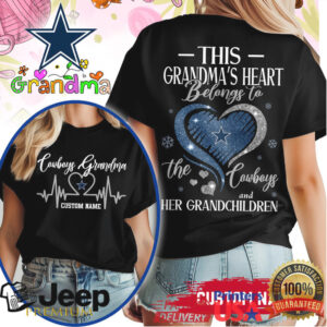Dallas Cowboys Grandma Heart Custom T Shirt Personalized Football Fan Gear Dallas Cowboys Grandma Heart Custom T Shirt Personalized Football Fan Gear