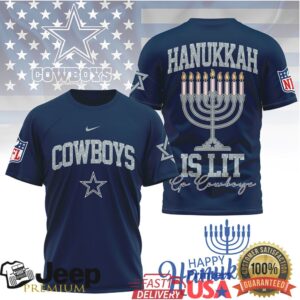 Dallas Cowboys Hanukkah Is Lit Menorah T Shirt Dallas Cowboys Hanukkah Is Lit Menorah T Shirt