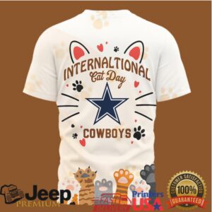 Dallas Cowboys International Cat Day Paw Print Graphic T Shirt Dallas Cowboys International Cat Day Paw Print Graphic T Shirt