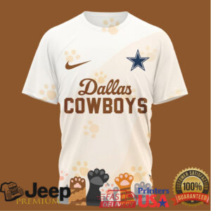Dallas Cowboys International Cat Day Paw Print Graphic T Shirt