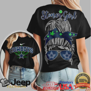 Dallas Cowboys Stoner Girl Messy Bun Cannabis Culture T Shirt Dallas Cowboys Stoner Girl Messy Bun Cannabis Culture T Shirt