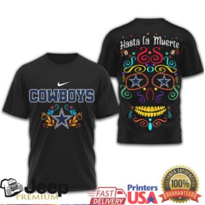 Dallas Cowboys Sugar Skull Dia de los Muertos Fan Graphic Black T Shirt Dallas Cowboys Sugar Skull Dia de los Muertos Fan Graphic Black T Shirt