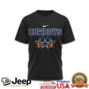 Dallas Cowboys Sugar Skull Dia de los Muertos Fan Graphic Black T Shirt
