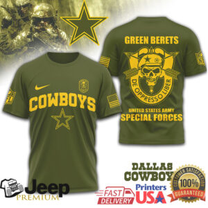 Dallas Cowboys US Army Special Forces Green Berets Military T Shirt Dallas Cowboys US Army Special Forces Green Berets Military T Shirt