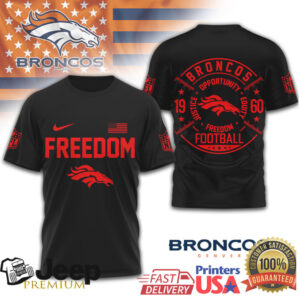 Denver Broncos Freedom Football T Shirt NFL Inspire Change Graphic T shirt Denver Broncos Freedom Football T Shirt NFL Inspire Change Graphic T shirt