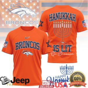 Denver Broncos Hanukkah Is Lit Men’s NFL Fan T Shirt Denver Broncos Hanukkah Is Lit Men’s NFL Fan T Shirt