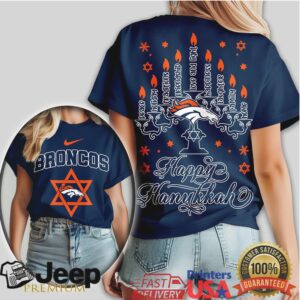 Denver Broncos Happy Hanukkah Women’s Star of David T Shirt Denver Broncos Happy Hanukkah Women’s Star of David T Shirt