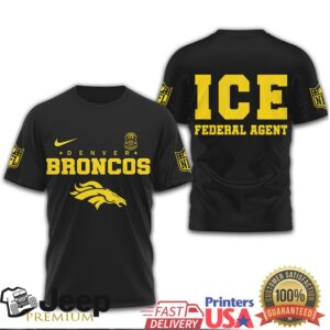 Denver Broncos ICE Federal Agent Logo Black T Shirt Denver Broncos ICE Federal Agent Logo Black T Shirt
