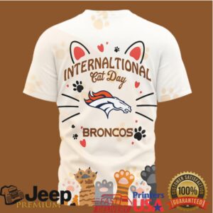 Denver Broncos International Cat Day Paw Print Graphic T Shirt Denver Broncos International Cat Day Paw Print Graphic T Shirt