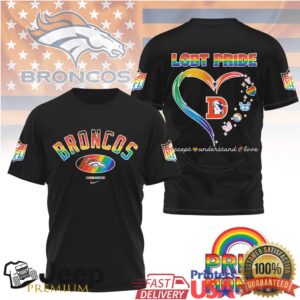 Denver Broncos LGBT Pride Month Rainbow Heart T Shirt Denver Broncos LGBT Pride Month Rainbow Heart T Shirt
