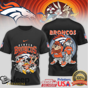 Denver Broncos Looney Tunes Vintage Style NFL Mashup T Shirt Denver Broncos Looney Tunes Vintage Style NFL Mashup T Shirt