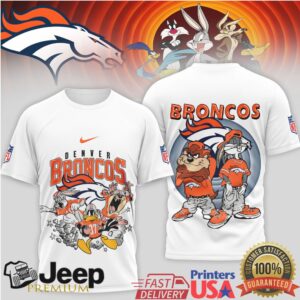 Denver Broncos Looney Tunes Vintage Style NFL Mashup T Shirt