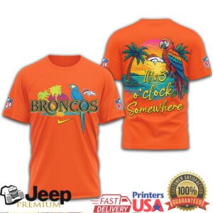 Denver Broncos NFL Summer Tropical Beach Parrot Margaritaville T Shirt Denver Broncos NFL Summer Tropical Beach Parrot Margaritaville T Shirt