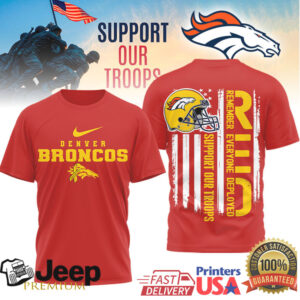 Denver Broncos RED Support Our Troops Military Appreciation T Shirt Denver Broncos RED Support Our Troops Military Appreciation T Shirt