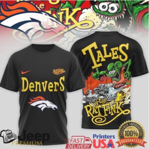 Denver Broncos Tales of the Rat Fink Custom Car Culture T Shirt Denver Broncos Tales of the Rat Fink Custom Car Culture T Shirt
