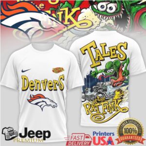 Denver Broncos Tales of the Rat Fink Custom Car Culture T Shirt
