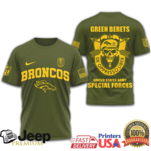 Denver Broncos US Army Special Forces Green Berets Military T Shirt Denver Broncos US Army Special Forces Green Berets Military T Shirt