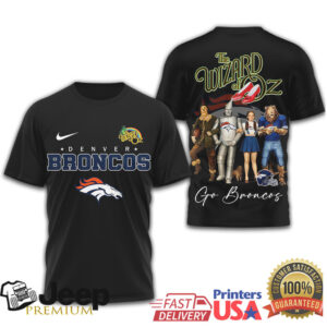 Denver Broncos Wizard of Oz Characters Graphic T Shirt Denver Broncos Wizard of Oz Characters Graphic T Shirt