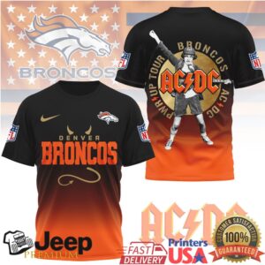 Denver Broncos x ACDC Rock Band Collaboration 3D T Shirt
