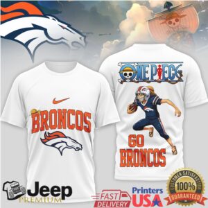 Denver Broncos x One Piece Luffy Anime Football T Shirt