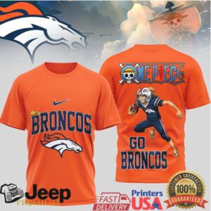 Denver Broncos x One Piece Luffy Anime Football T Shirt