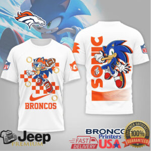 Denver Broncos x Sonic the Hedgehog Kids & Adult NFL Fan T Shirt Denver Broncos x Sonic the Hedgehog Kids & Adult NFL Fan T Shirt