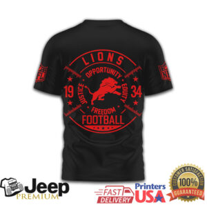 Detroit Lions Freedom Football T Shirt NFL Inspire Change Black Short Sleeve Detroit Lions Freedom Football T Shirt NFL Inspire Change Black Short Sleeve